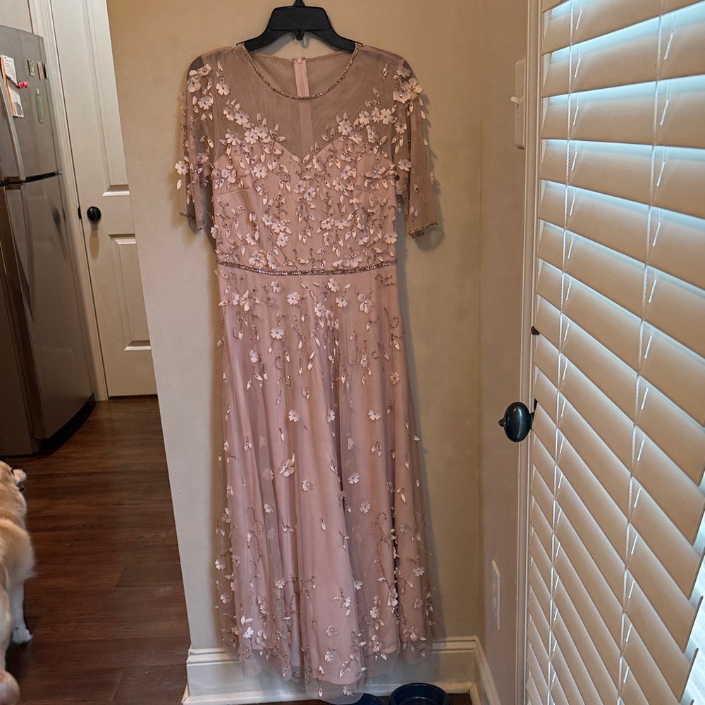 Pisarra nights Embellished Blush Pink Floral Midi Dress